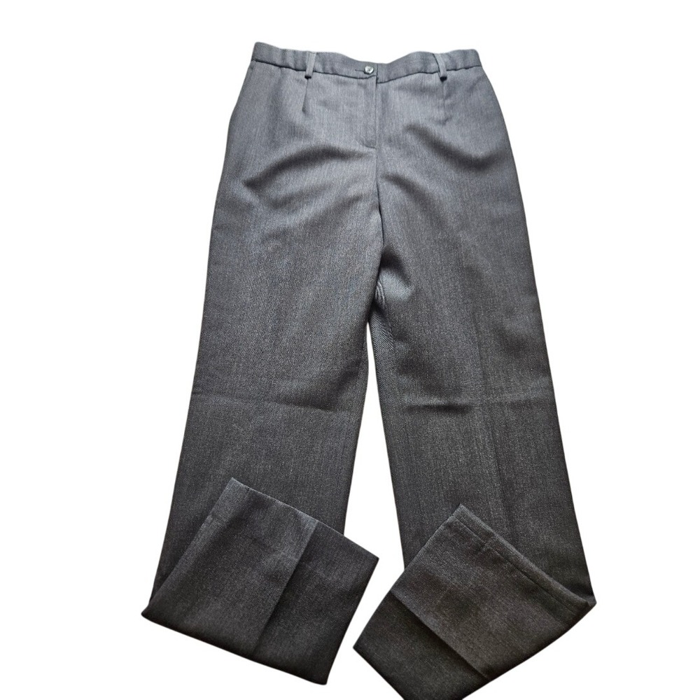 Pendleton Petite Vintage Gray 100% Virgin Wool Cuffed Dress Pants Trousers 8P